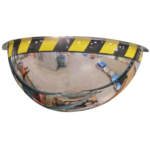 Se-Kure Half Dome Safety Mirror, Acrylic, 36 in, Half-Round, 180 Degrees Viewing Angle ONV-180-36-SB - main